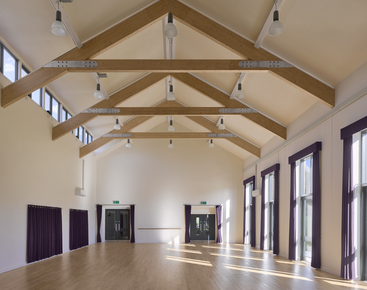 The main hall arranged for an event layout. The main hall arranged for an event layout.